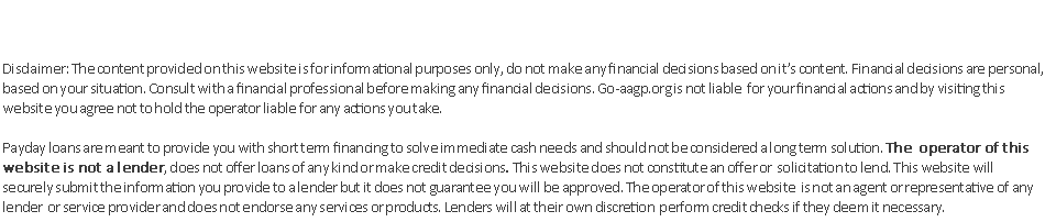 Loan Disclaimer